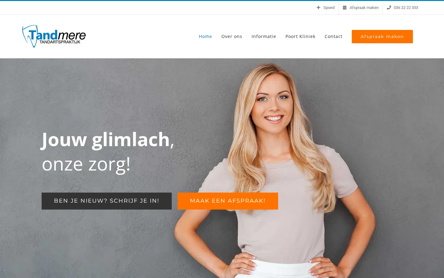 Schermafbeelding van tandmere.nl